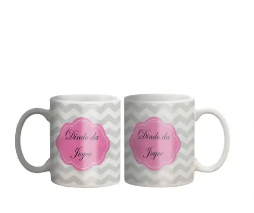 Caneca Dindo ou Dinda Chevron Menina