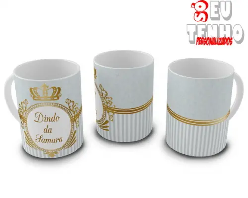 Caneca Dindo ou Dinda Provençal Presente Lembrança Batismo