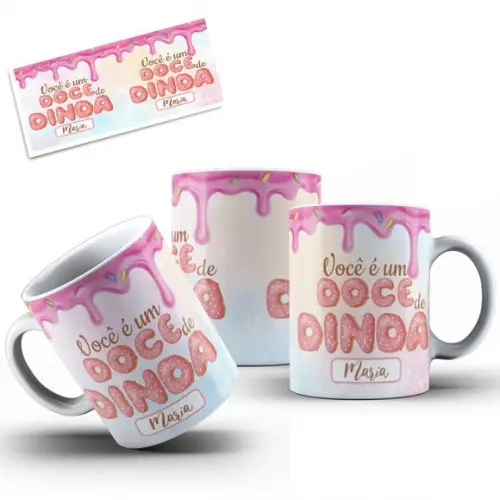 Caneca doce dinda presente dinda batizado presente madrinha