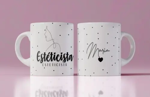 Caneca esteticista personalizada caneca com nome estética