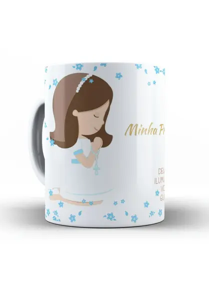 Caneca Eucaristia Crisma Primeira Comunhão Menina Caneca