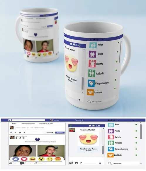 Caneca Facebook (status Relacionamento)