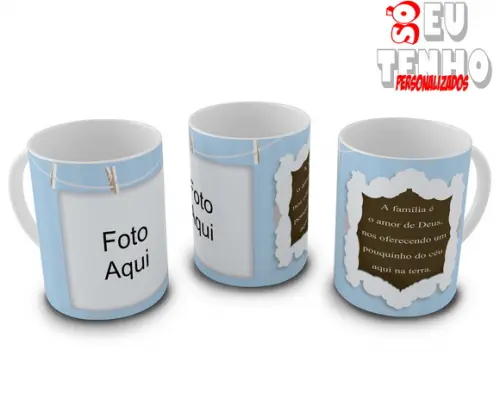 Caneca Familía É O Amor de Deus com Foto