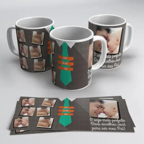 CANECA FELIZ DIA DOS PAIS C/ 7 FOTOS