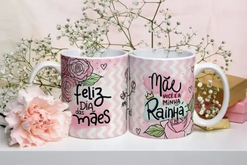 Caneca feliz dia das mães mãe rainha caneca cerâmica
