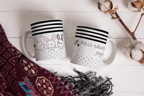 Caneca Feliz Páscoa Cute Páscoa Lembrancinha Páscoa