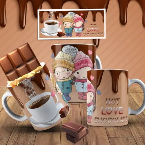 Caneca hot love chocolate Páscoa para o seu Amor