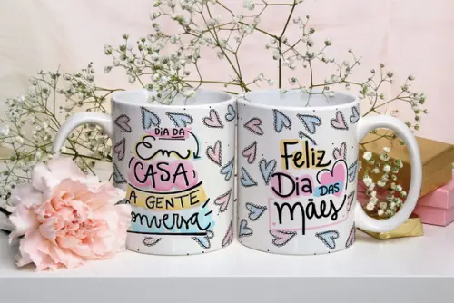 Caneca lá em casa a gente conversa mãe dia das mães
