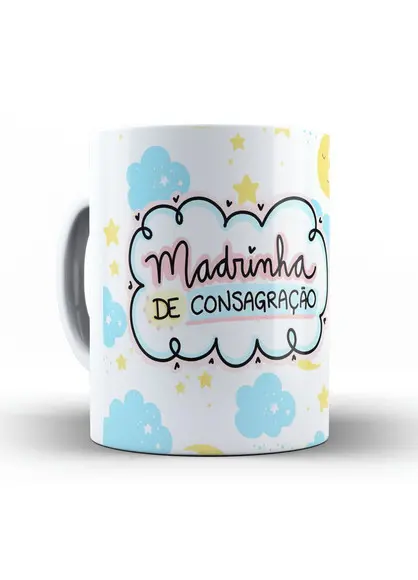 Caneca madrinha de consagração presente madrinha