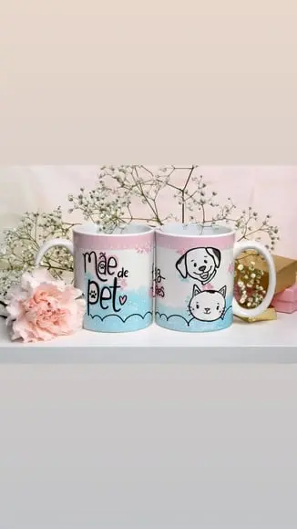 Caneca Mãe de pet feliz dia das mães