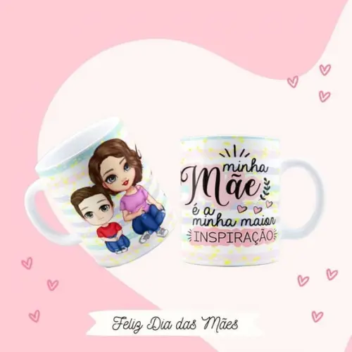 Caneca Mãe minha maior inspiração personalizado avatar