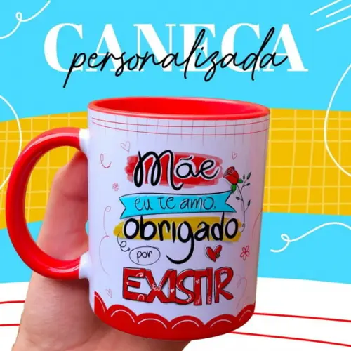 Caneca Mãe Obrigado Por Existir Mamãe Presente Mãe