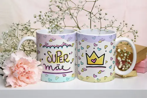 Caneca Mãe presente mãe lembrança super mãe dia das mães