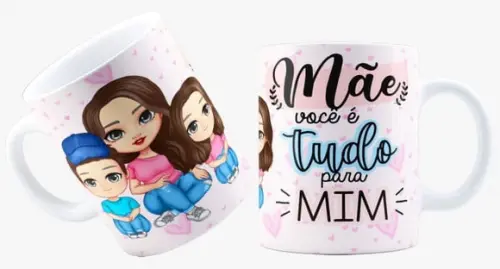 Caneca Mãe você é tudo pra mim caneca personalizado avatar