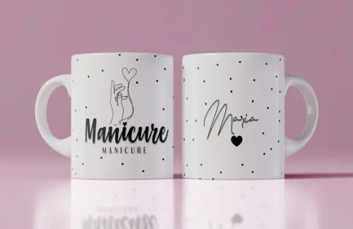 Caneca Manicure personalizada caneca com nome manicure