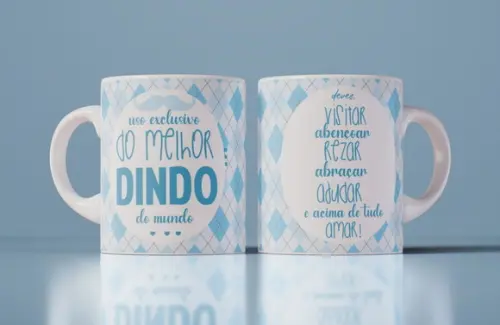 Caneca Melhor Dinda Caneca Melhor Dindo Babê Batizado