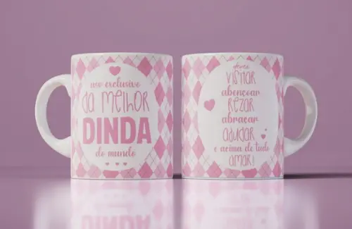 Caneca Melhor Dindo ou Melhor Dinda Padrinho Madrinha