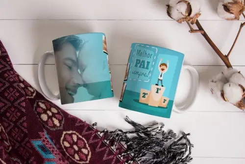 caneca melhor pai sempre com 4 fotos