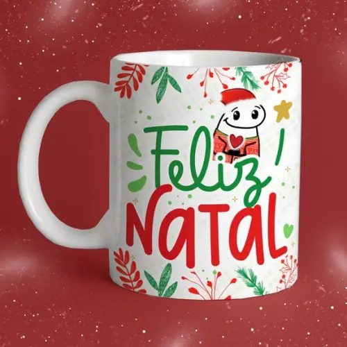 Caneca Meme Feliz Natal Flork Divertida Presente de Natal