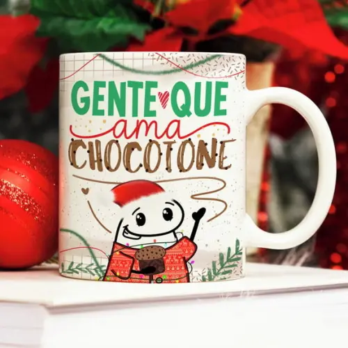 Caneca Meme Gente Que Ama Chocotone Presente de Natal