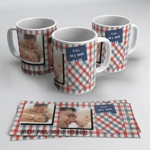 Caneca Meu Pai Meu Herói Personalizada Com Fotos Caneca Pai