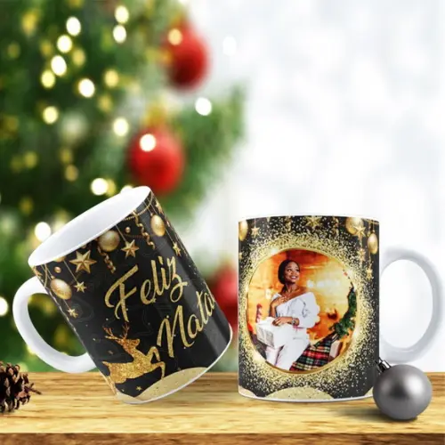 Caneca Natal Personalizada com Foto Feliz Natal