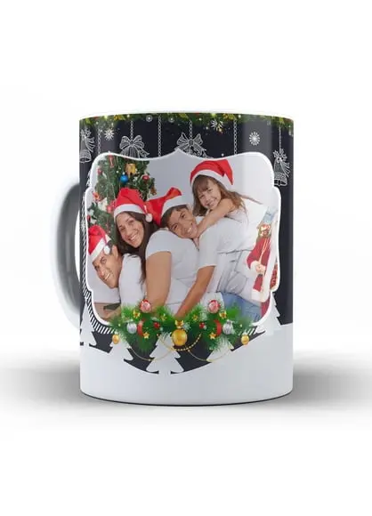 Caneca Natal personalizada Feliz Natal Com Foto