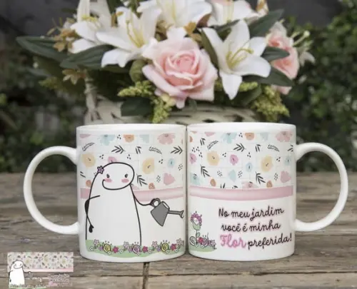 Caneca no Meu Jardim Você É a Mais Linda Florsonalizado Meme