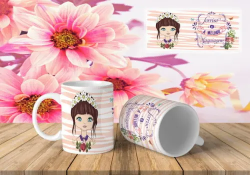 Caneca o sorriso é a melhor maquiagem