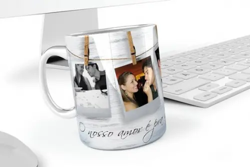 Caneca o nosso amor é pra sempre caneca personalizada casal