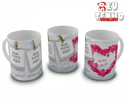Caneca o nosso amor é pra sempre caneca personalizada casal
