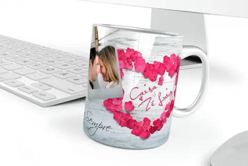 Caneca o nosso amor é pra sempre caneca personalizada casal