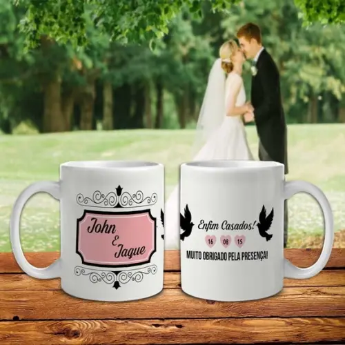 caneca Padrinho ou madrinha de Casamento lembrança convite