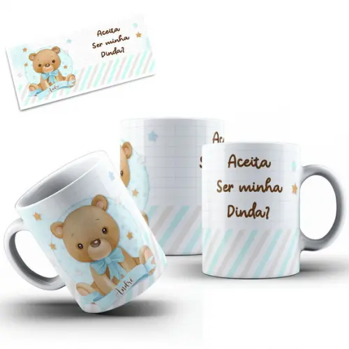Caneca Padrinho ou Madrinha Ursinho