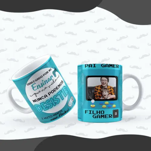 Caneca Pai Gamer Caneca Papai Personalizada com Foto do Pai