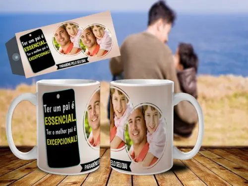 CANECA PARABENS PELO SEU DIA PAI C/FOTO