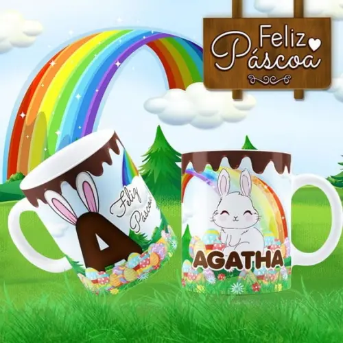 Caneca Páscoa Lembrança de Páscoa Lembrancinha Páscoa Nome
