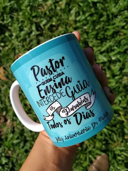 Caneca Pastor Parabéns Lembrança Dia do Pastor Aniversário