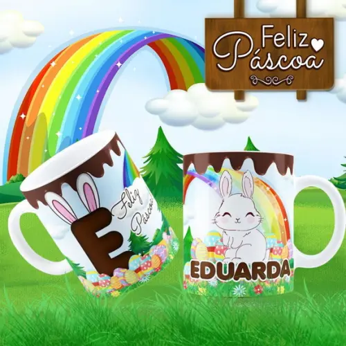 Caneca Páscoa Lembrança de Páscoa Lembrancinha Páscoa Nome