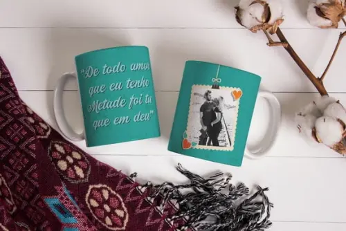 Caneca Personalizada com Foto Amor Casal Namorados