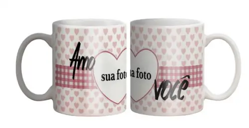 Caneca personalizada com foto amo você Namorados Amo Você