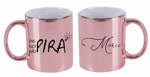 Caneca personalizada cromada inspira respira não pira