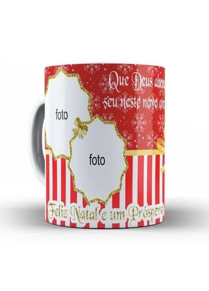 Caneca Personalizada de Natal com Foto Presente Exclusivo