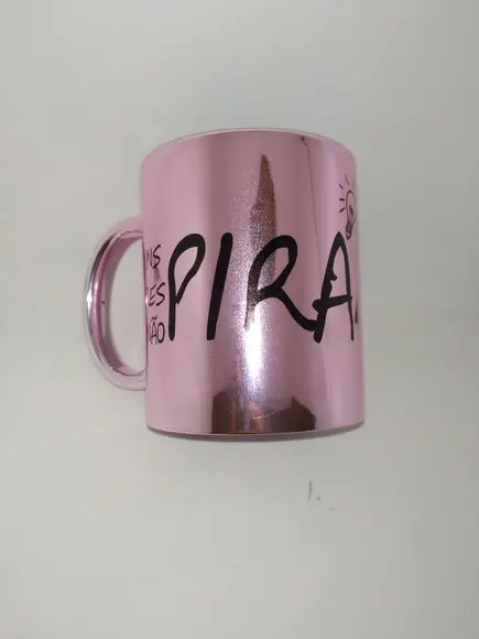Caneca personalizada cromada inspira respira não pira