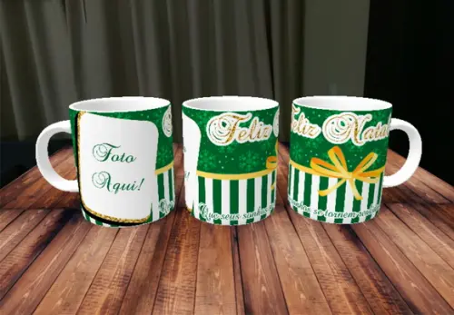 Caneca personalizada de Natal com foto e frase