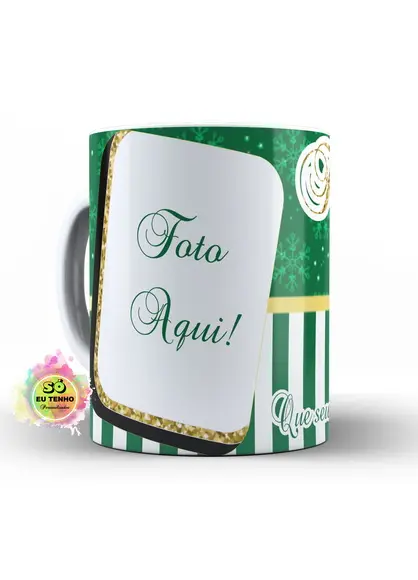 Caneca personalizada de Natal com foto e frase