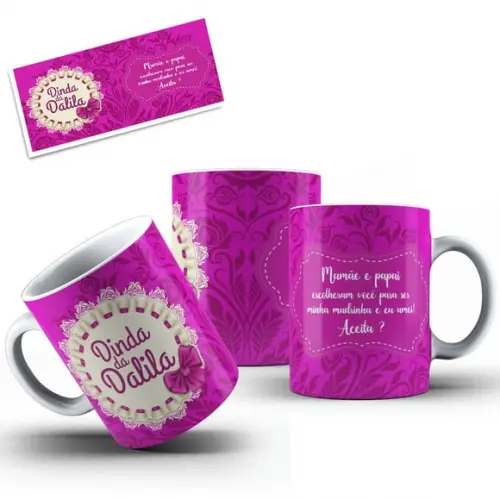 Caneca Personalizada Dinda Batismo Batizado Presente Dinda