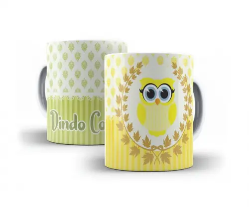 Caneca Personalizada dindo ou dinda coruja padrinho batismo
