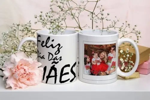 Caneca Personalizada Mãe Feliz Dia das Mães Caneca Foto