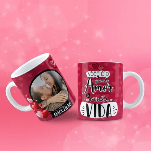 Caneca personalizada nome foto casal você é tudo quis